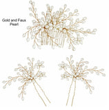 Elegant Bridal Hair Accessories - 3 Piece Faux Pearl on Branches (Wedding Hair Pins)