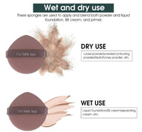 Container Wet and Dry Dual Use Makeup Sponge Puff (7 Pieces)