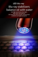 LED blu-ray device with text about balancing oil with water on a dark background