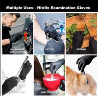 Disposable Black Nitrile Powder Free Gloves (Box of 100)