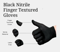 Box of 100 Disposable Black Nitrile Gloves - Powder free gloves