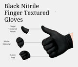 Box of 100 Disposable Black Nitrile Gloves - Powder free gloves