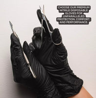Box of 100 Disposable Black Nitrile Gloves - Nitrile Examination gloves