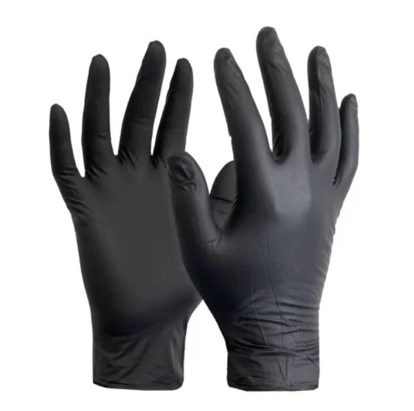 Box of 100 Disposable Black Nitrile Gloves