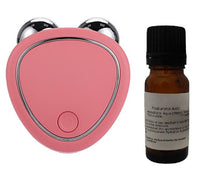 Mini galvanic face tool - Micro current anti aging face tool device with Grandeur Global Hyaluronic Acid Serum for enhanced anti aging benefits