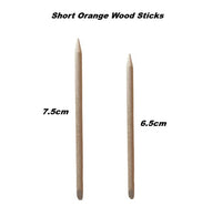 Orange Wood Sticks for Nails (Short)