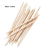 Short orange wooden sticks for professional acrylic nails