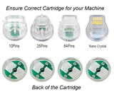RF Microneedling Cartridge - Old RF Microneedling Replacement Cartridges - Green and Silver RF Microneedling Cartridges