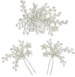 Elegant Bridal Hair Accessories - 3 Piece Faux Pearl on Branches (Wedding Hair Pins)