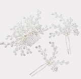 Elegant Bridal Hair Accessories - 3 Piece Faux Pearl on Branches (Wedding Hair Pins)