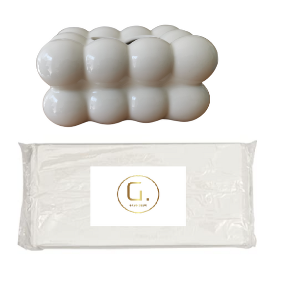 Ceramic Bubble Wall Tissue Box & Pack of 100 Grandeur Tissues
