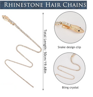 Snake Hair Clip & Rhinestone Chain with 12 Grandeur Bobby Pins
