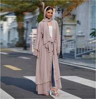 Double Layered Chiffon Abaya (Dusty Purple)