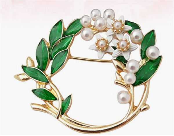 Elegant Circle and Pearl Type Brooches - Smart Brooches - Wedding Accessory