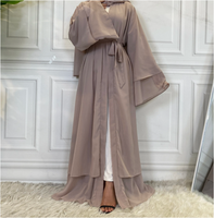 Double Layered Chiffon Abaya (Dusty Purple)
