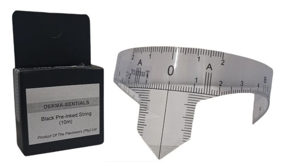 Derma-Sentials - Brow Mapping Kit - Microblading Tattoo Precise Pre inked String & Eyebrow Stencil
