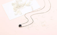 Silver Necklace with Black Ball Pendant