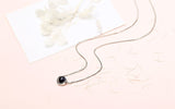 Silver Necklace with Black Ball Pendant