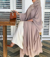Double Layered Chiffon Abaya (Dusty Purple)