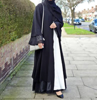 Double Layered Chiffon Abaya (Black)